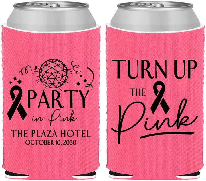 Custom Awareness Neoprene Can Coolers - Party In Pink | 230002