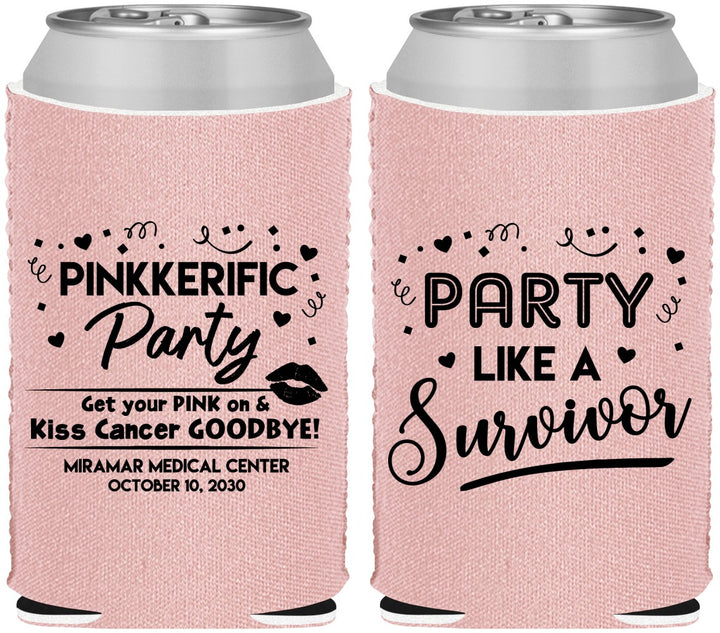 Custom Awareness Neoprene Can Coolers - Party Like A Survivor | 230003