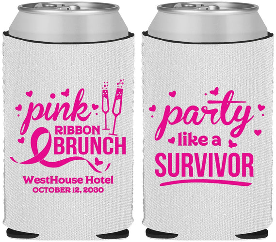 Custom Awareness Neoprene Can Coolers - Party Like A Survivor | 230005