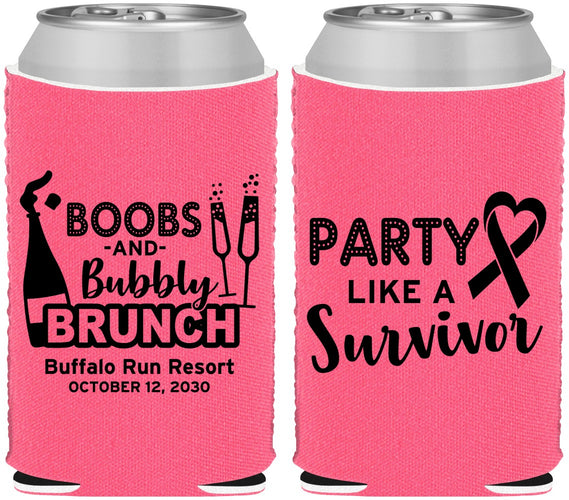 Custom Awareness Neoprene Can Coolers - Party Like A Survivor | 230006