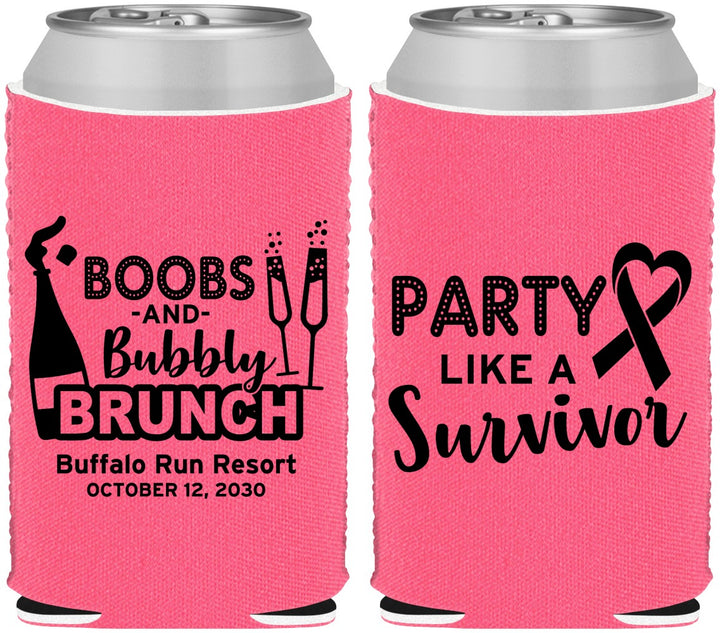 Custom Awareness Neoprene Can Coolers - Party Like A Survivor | 230006