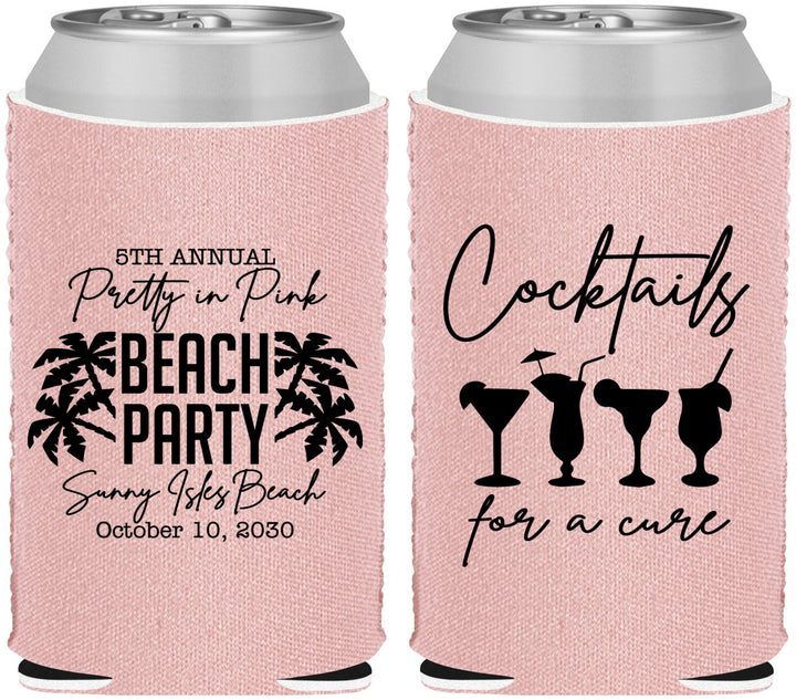 Custom Awareness Neoprene Can Coolers - Beach Party | 230007