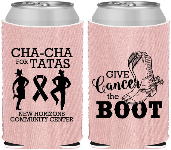 Custom Awareness Neoprene Can Coolers - Give Cancer A Boot | 230011