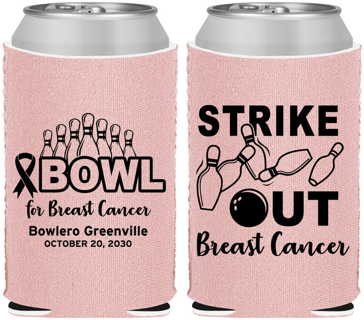 Custom Awareness Neoprene Can Coolers - Bowling Strike Out | 230015