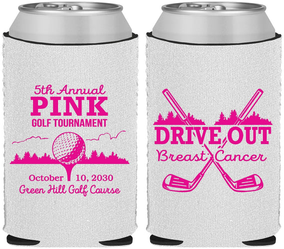Custom Awareness Neoprene Can Coolers - Gold Drive Out | 230017