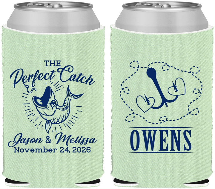 Custom Wedding Neoprene Can Coolers - The Perfect Catch | 232