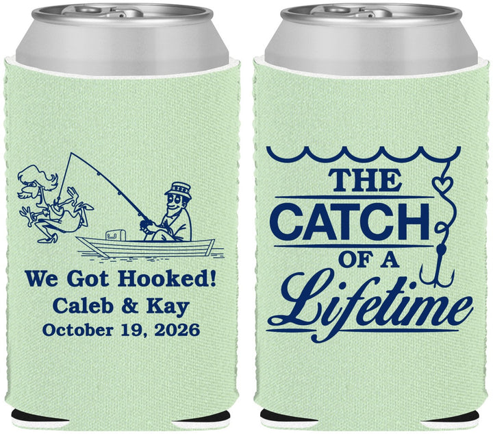 Custom Wedding Neoprene Can Coolers - Catch Of A Lifetime | 234