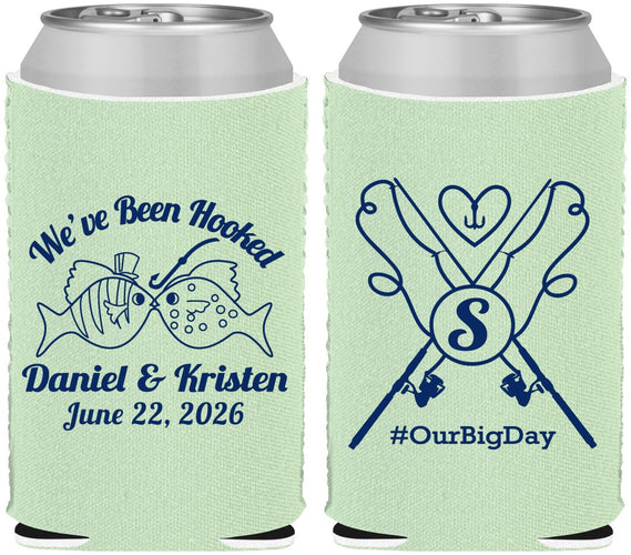 Custom Wedding Neoprene Can Coolers - Been Hooked Fishing | 238