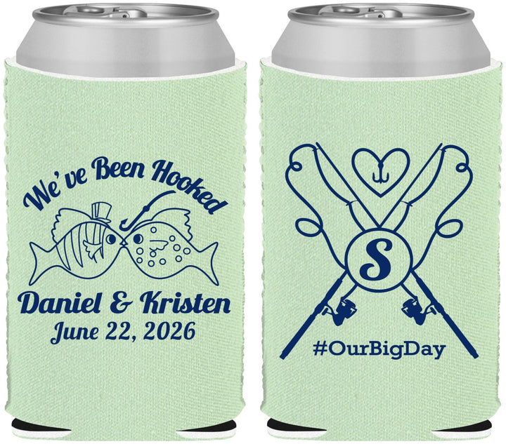 Custom Wedding Neoprene Can Coolers - Been Hooked Fishing | 238