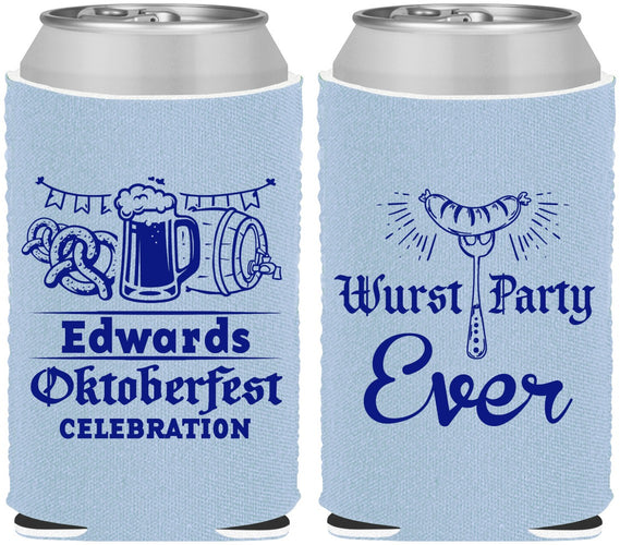 Custom Oktoberfest Neoprene Can Coolers - Wurst Party Ever | 240008