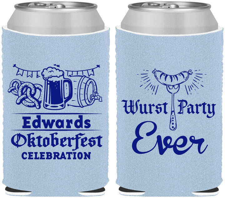Custom Oktoberfest Neoprene Can Coolers - Wurst Party Ever | 240008