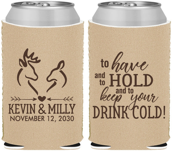 Custom Wedding Neoprene Can Coolers - To Have And To Hold | 250