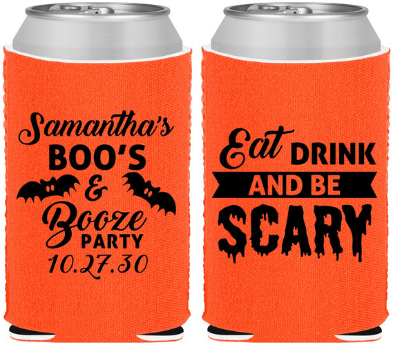 Custom Halloween Neoprene Can Coolers - Boo Booze Scary | 250000