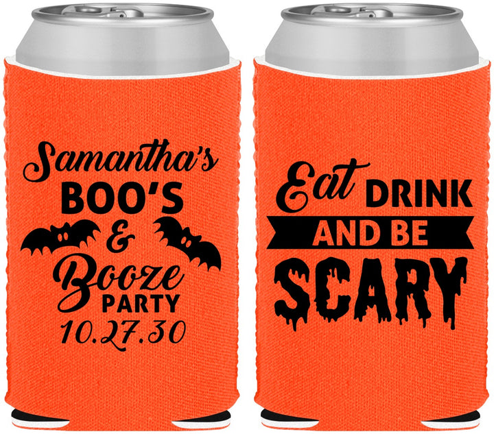 Custom Halloween Neoprene Can Coolers - Boo Booze Scary | 250000