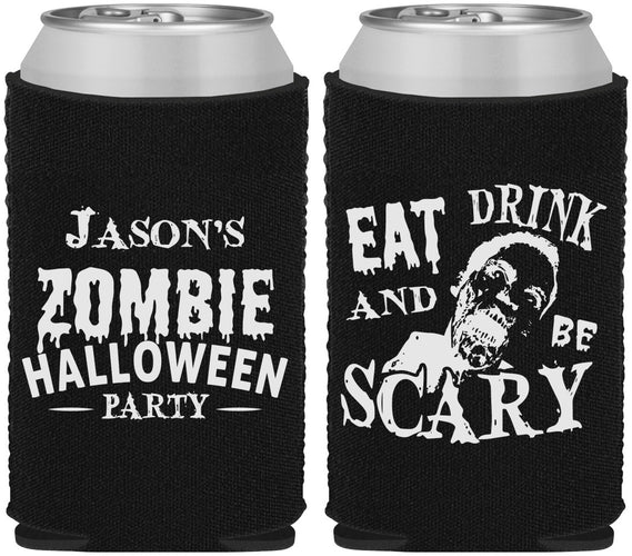 Custom Halloween Neoprene Can Coolers - Eat Drink Be Scary | 250003