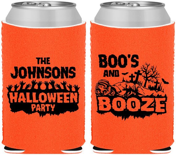 Custom Halloween Neoprene Can Coolers - Boos And Booze | 250012