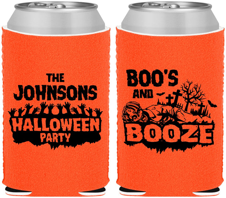Custom Halloween Neoprene Can Coolers - Boos And Booze | 250012