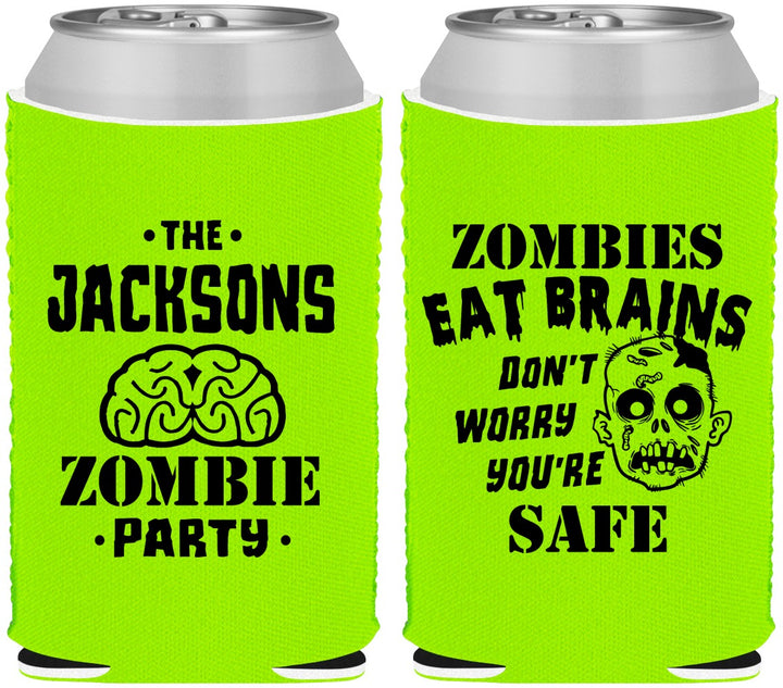 Custom Halloween Neoprene Can Coolers - Zombie Brain | 250026