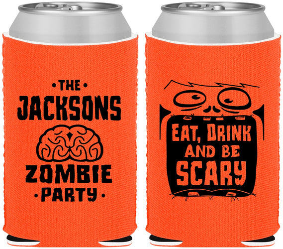 Custom Halloween Neoprene Can Coolers - Eat Drink Be Scary | 250028