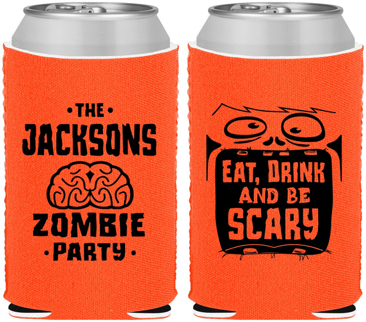 Custom Halloween Neoprene Can Coolers - Eat Drink Be Scary | 250028