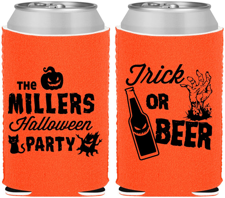 Custom Halloween Neoprene Can Coolers - Trick Or Beer | 250032