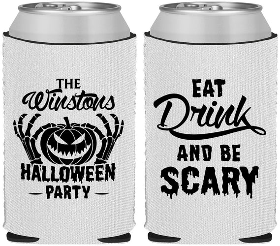 Custom Halloween Neoprene Can Coolers - Eat Drink Be Scary | 250033