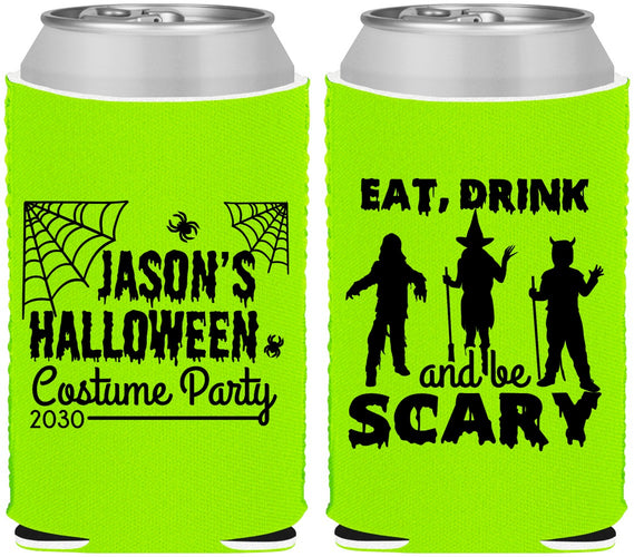 Custom Halloween Neoprene Can Coolers - Eat Drink Be Scary | 250038