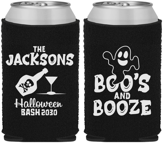 Custom Halloween Neoprene Can Coolers - Boos And Booze | 250047