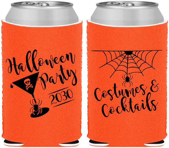 Custom Halloween Neoprene Can Coolers - Costumes Cocktails | 250048