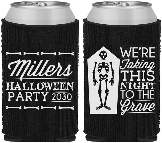Custom Halloween Neoprene Can Coolers - Skeleton | 250051