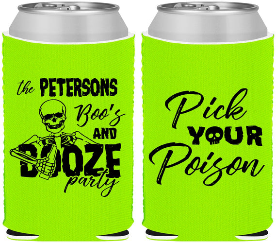 Custom Halloween Neoprene Can Coolers - Boos And Booze | 250054