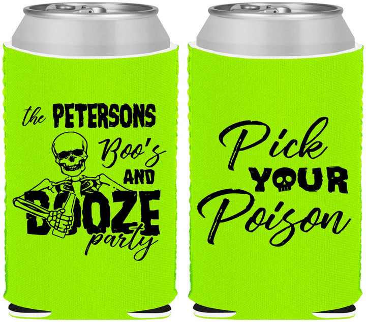 Custom Halloween Neoprene Can Coolers - Boos And Booze | 250054