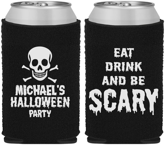 Custom Halloween Neoprene Can Coolers - Eat Drink Be Scary | 250059