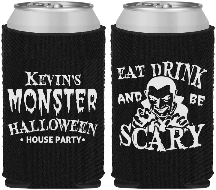 Custom Halloween Neoprene Can Coolers - Eat Drink Be Scary | 250063