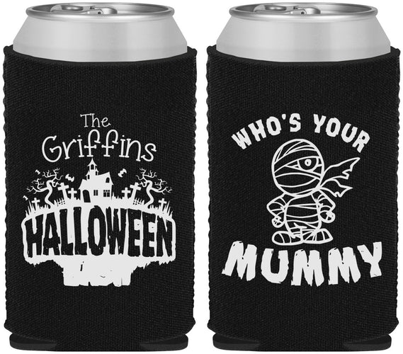 Custom Halloween Neoprene Can Coolers - Whos Your Mummy | 250067