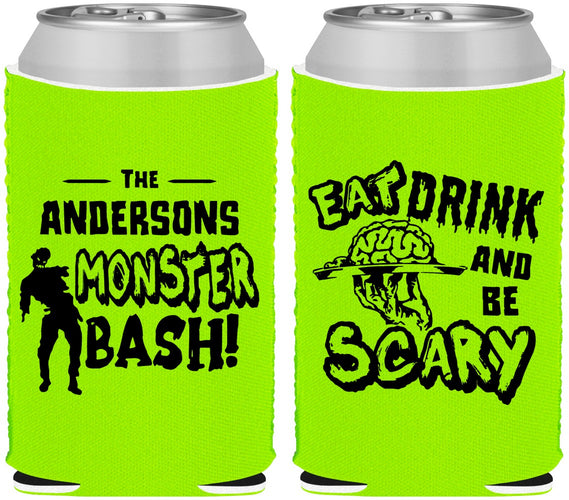 Custom Halloween Neoprene Can Coolers - Eat Drink Be Scary | 250070