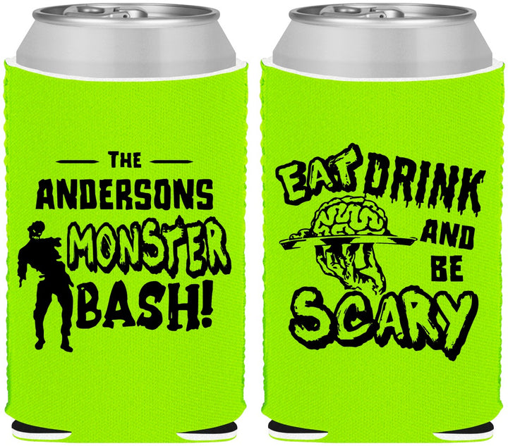 Custom Halloween Neoprene Can Coolers - Eat Drink Be Scary | 250070