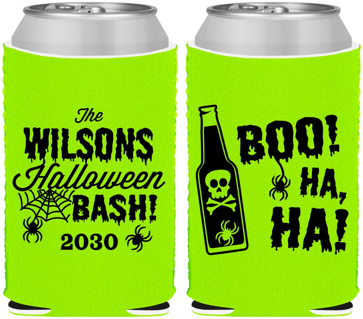 Custom Halloween Neoprene Can Coolers - Boo Skeleton | 250078