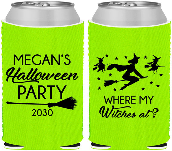 Custom Halloween Neoprene Can Coolers - Where My Witches At | 250086