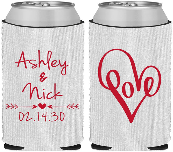 Custom Wedding Neoprene Can Coolers - Love | 252