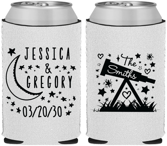 Custom Wedding Neoprene Can Coolers - Telescope | 255