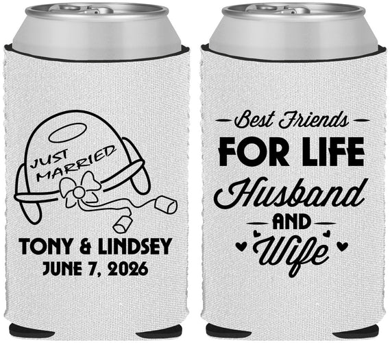 Custom Wedding Neoprene Can Coolers - Best Friends For Life | 256