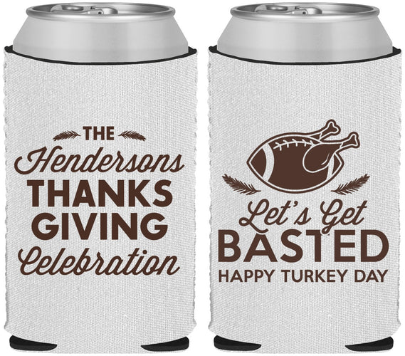 Custom Thanksgiving Neoprene Can Coolers - Lets Get Basted | 260003