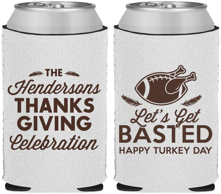 Custom Thanksgiving Neoprene Can Coolers - Lets Get Basted | 260003