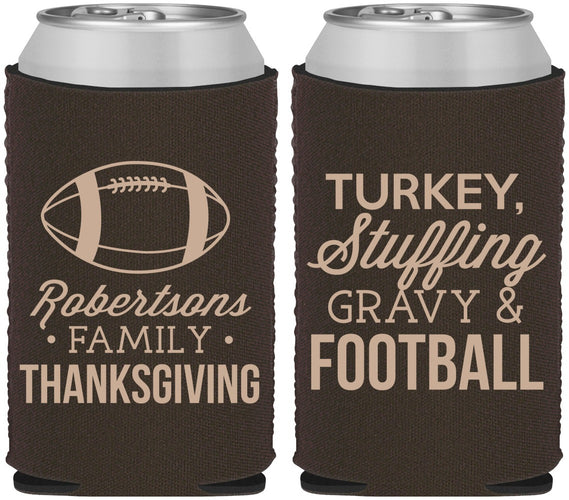 Custom Thanksgiving Neoprene Can Coolers - Football Turkey | 260010