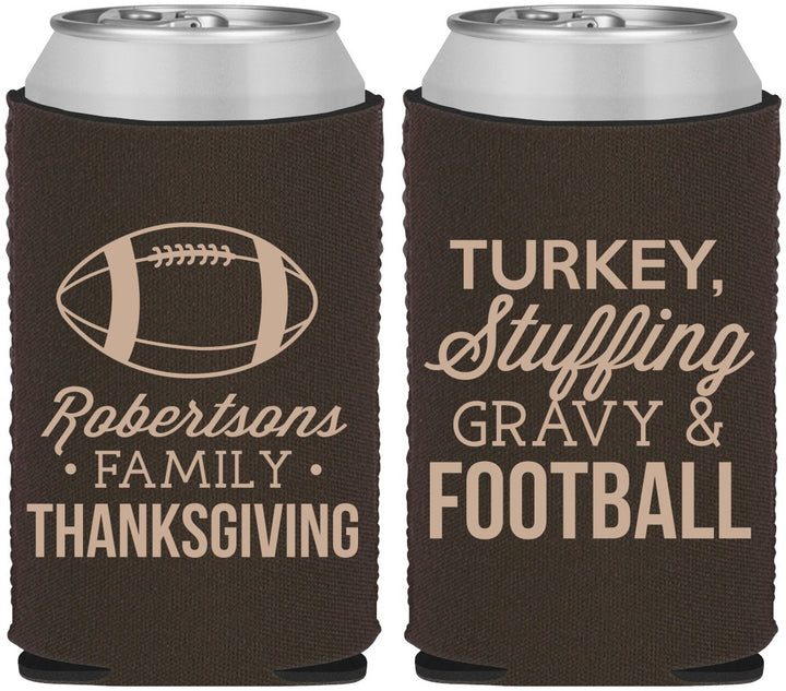 Custom Thanksgiving Neoprene Can Coolers - Football Turkey | 260010