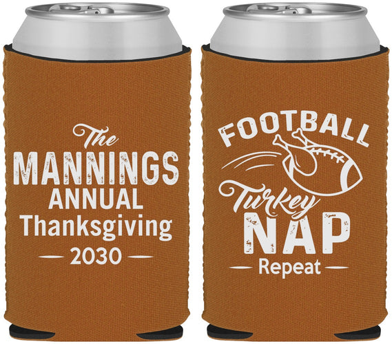 Custom Thanksgiving Neoprene Can Coolers - Football Turkey | 260012