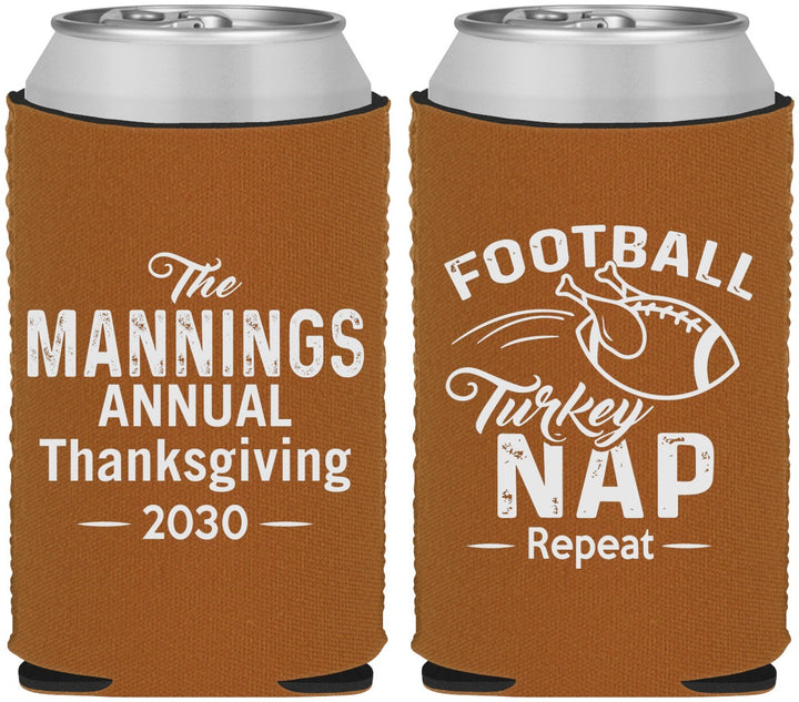 Custom Thanksgiving Neoprene Can Coolers - Football Turkey | 260012