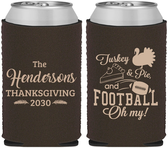 Custom Thanksgiving Neoprene Can Coolers - Football Turkey | 260014