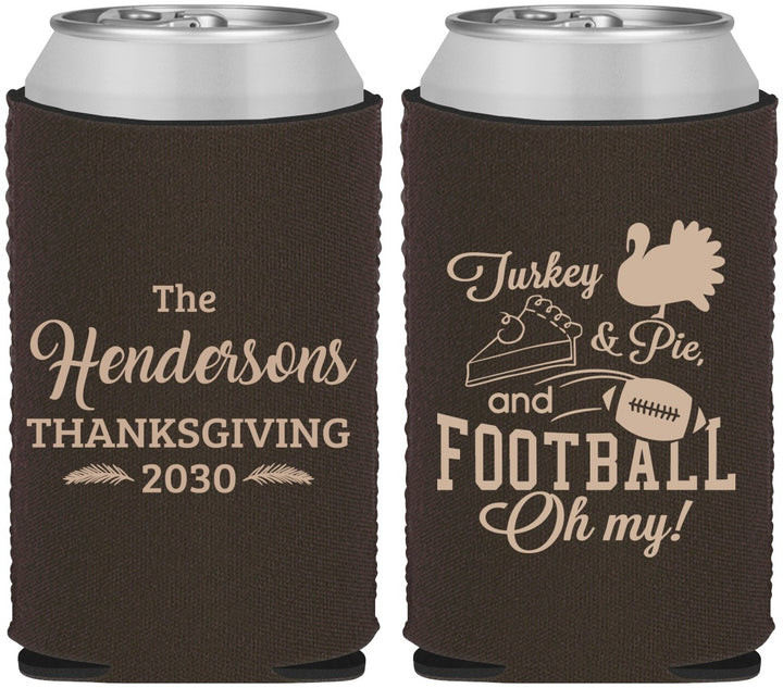 Custom Thanksgiving Neoprene Can Coolers - Football Turkey | 260014